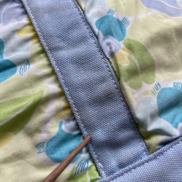 Lilly Pulitzer Tote Bag 19 X 12 X 6" Medium Canvas Blue Tropical Bird Graphic - Picture 14 of 16